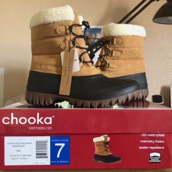 Chooka Womens -20 Cold Memory Foam Weather Snow Boots Tan Size 7 - Picture 6 of 8